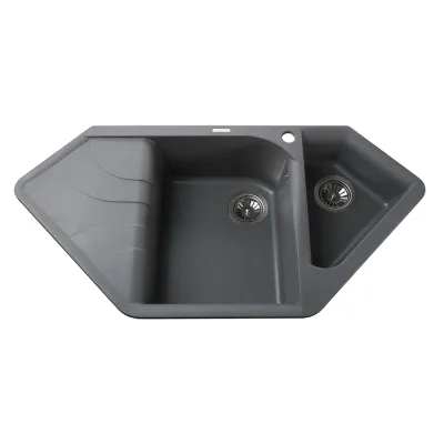 Гранітна мийка Globus Lux GARDA 1000х500-А0003, сірий металік